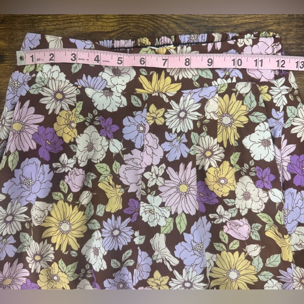 LeLis Floral Long Sleeve Crop Top And Wide Leg Pants Matching Set Size XS - Picture 10 of 15